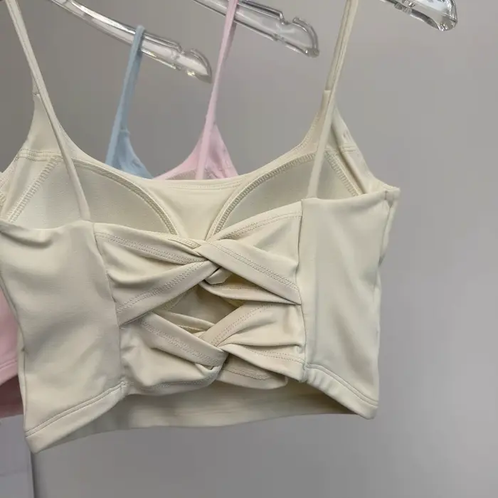 Dámska integrovaná športová podprsenka, ideálna pre jogu, beh a fitness, so sexy chrbtom, pohodlná na leto, štýl tielko