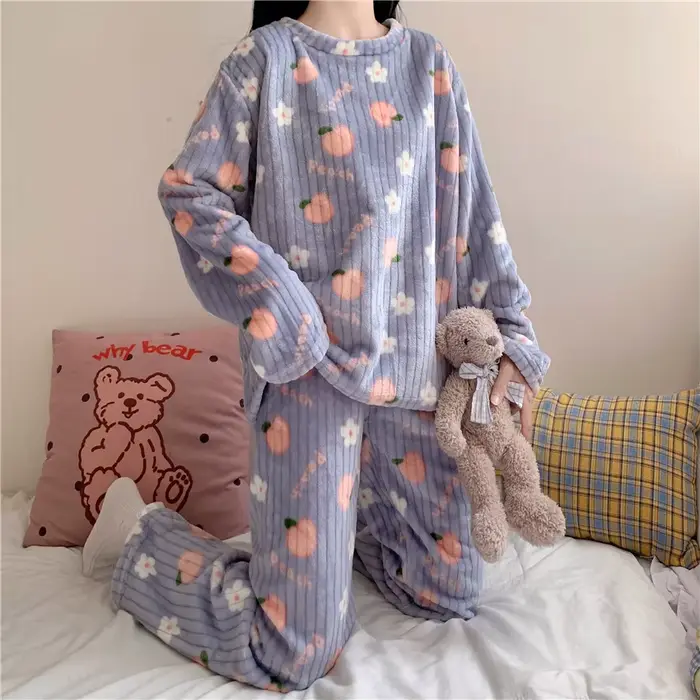 2025 nouveau ensemble de pyjamas pour femmes chaud deux pièces ensemble de vêtements de maison ours 