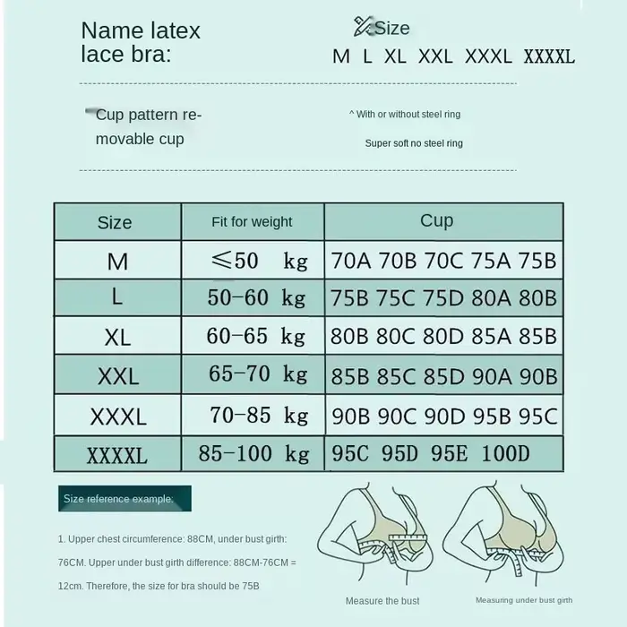Pohodlná latexová podprsenka bez drátků pre ženy