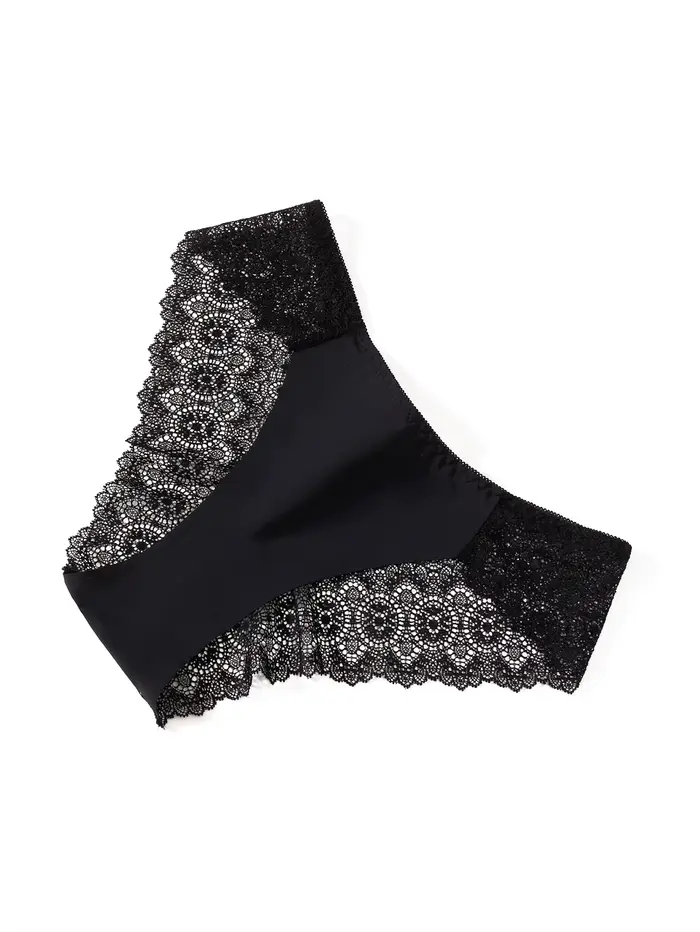 SURAOLIW-Culotte Sexy en Maille Ajourée pour Femme, Sous-Vêtement en Dentelle Douce, Sans Couture, à