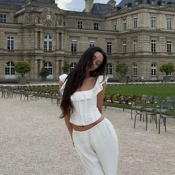Dámsky bavlnený top s efektom rybích kostí, crop top cut, bez rukávov, ideálny pre večierky a špeciálne príležitosti