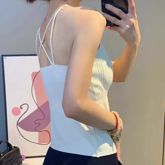 Soutien-gorge corset pour femme en polyester et coton solide, grande taille, anti-affaissement, débardeur, camisole et vêtements d'été Traf Zara