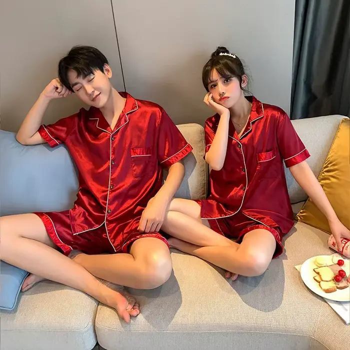 Luxusné pyžamo oblek saténové hodvábne pyžamo sady pár príležitostné nočné oblečenie rodina Pijama Lover nočný oblek mužov a žien Plus veľkosť Pj Set