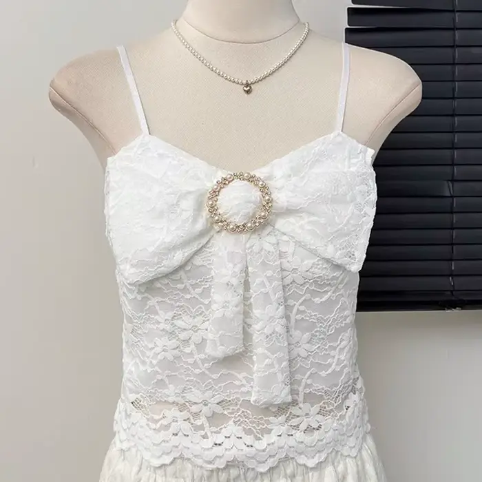 Čistá túžba čipka luk ženy košieľka elegantné flitre dekorácie vonkajšie oblečenie korzet letné pikantné dievča pás tesný štíhly pevný vesta Top