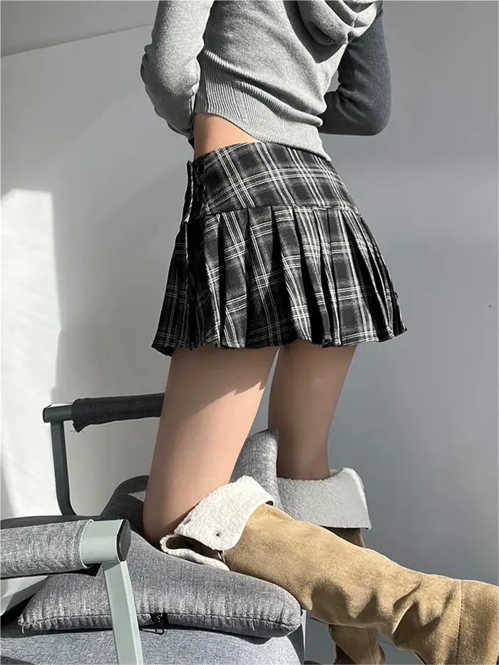 Mini jupes à carreaux pour femmes, mode coréenne, vêtements Y2k, jupes courtes mignonnes, Harajuku, 