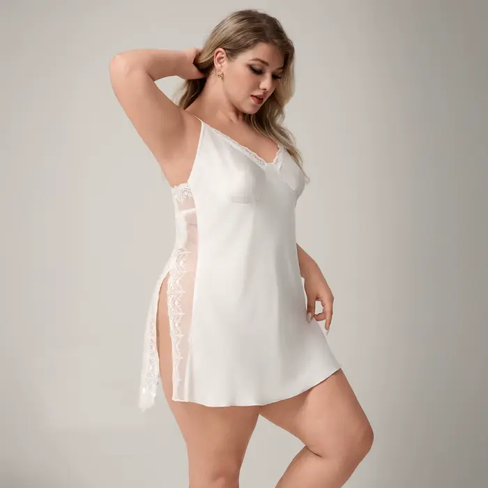 Biela sexy nočná košeľa pre ženy