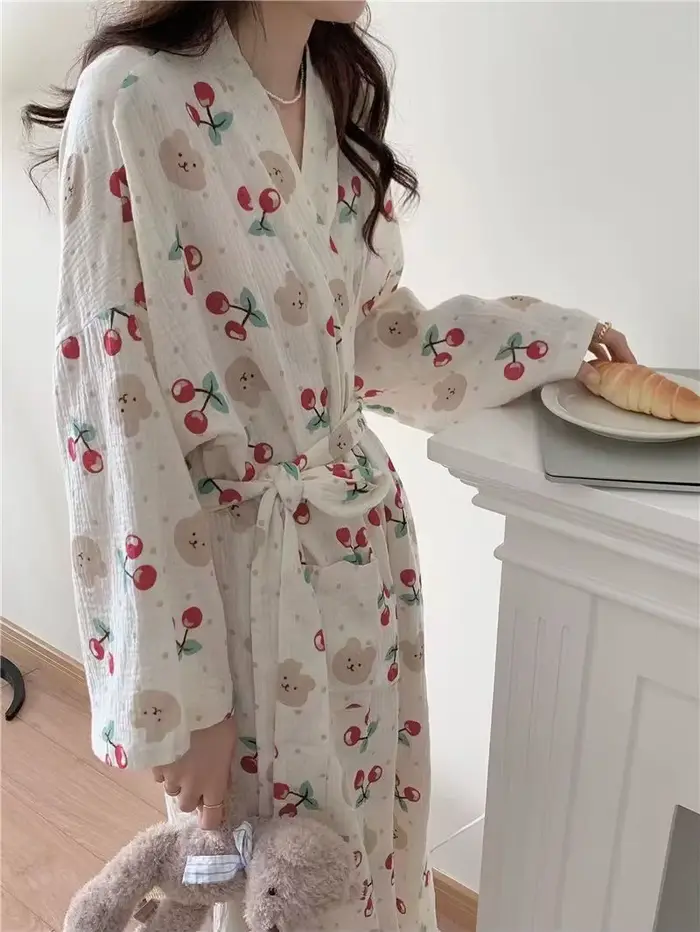 Nová dámska kimono róba s dlhým rukávom