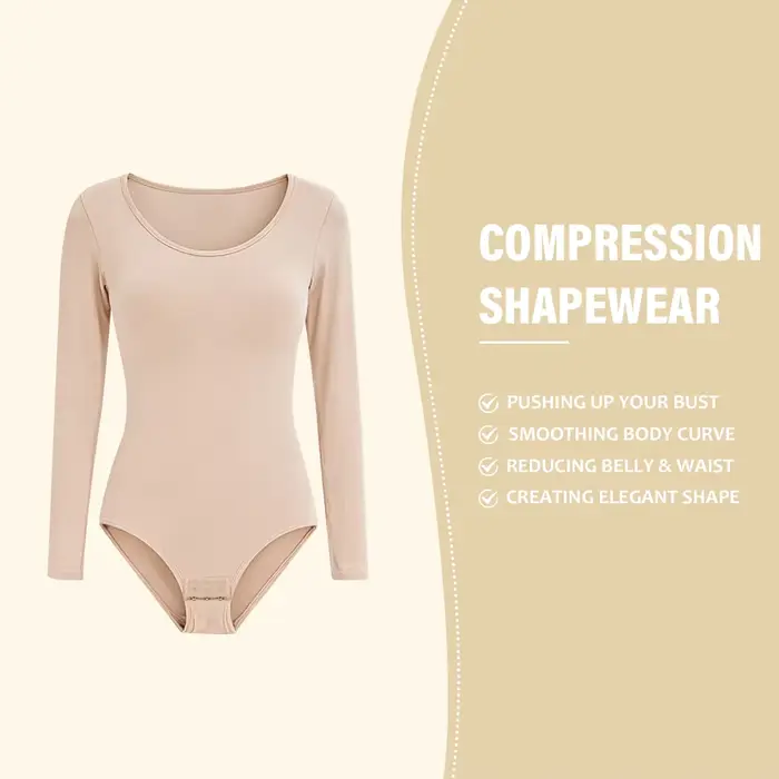 body zoštíhľujúci dlhý rukáv pre ženy, okrúhly krk, bezšvíkové, nový dizajn, firma, bez klobúkov, zlepšiť pozíciu a zvýšiť dôveru, špeciálne a každodenné príležitosti