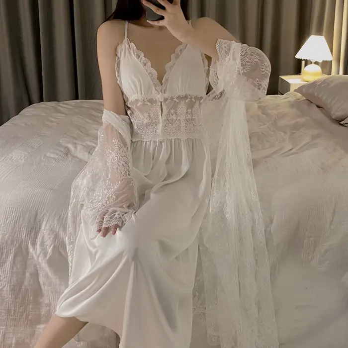 nuisette féminine en polyester soyeuse, nuisettes féminines sexy et confortables pour la maison et les occasions spéciales