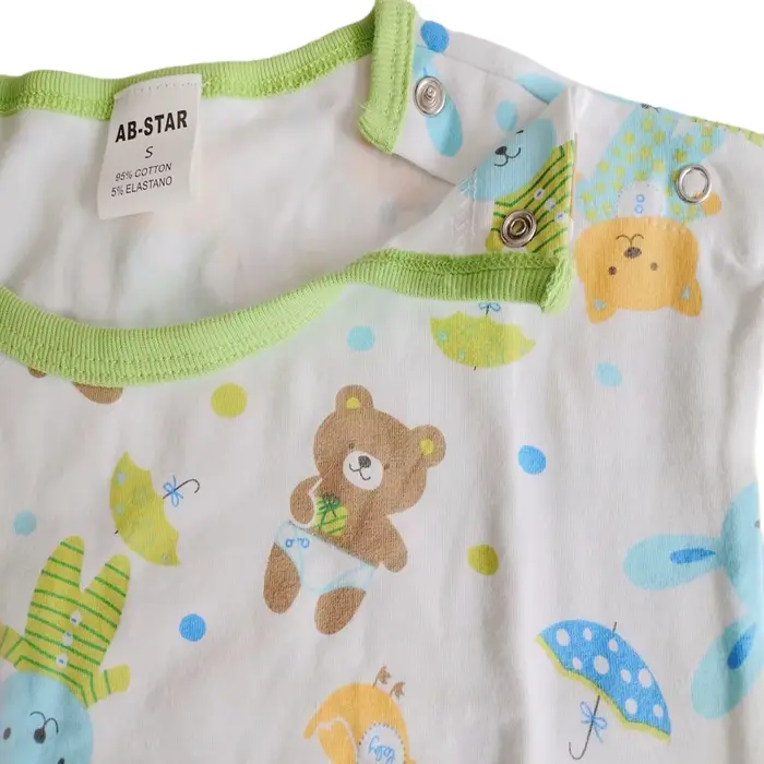 T-shirt mignon pour hommes et femmes, avec boutons-pression sur une épaule, pyjama de maison en pur coton, dessin animé kawaii ABDL