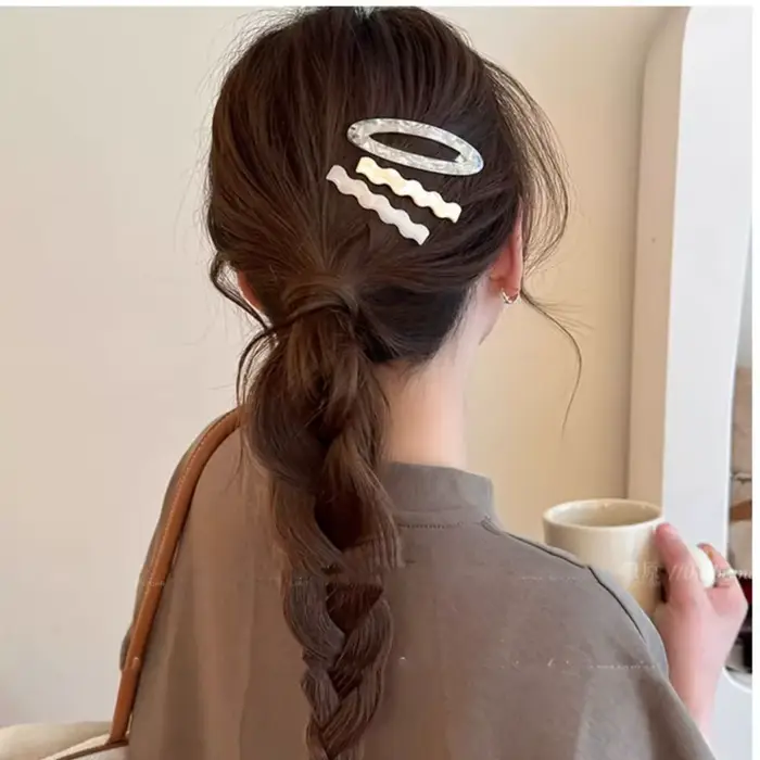 Ensemble d'épingles à cheveux en alliage d'acétate, pince à bec de canard géométrique, pince à cheve