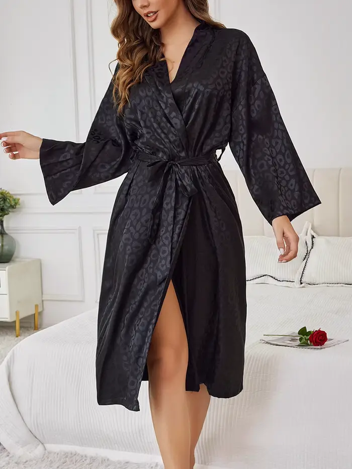 nočná košeľa Luxury Jacquard pre ženy, dlhé pohodlné šaty, relaxačné oblečenie, prémiový darček pre mamu alebo priateľku