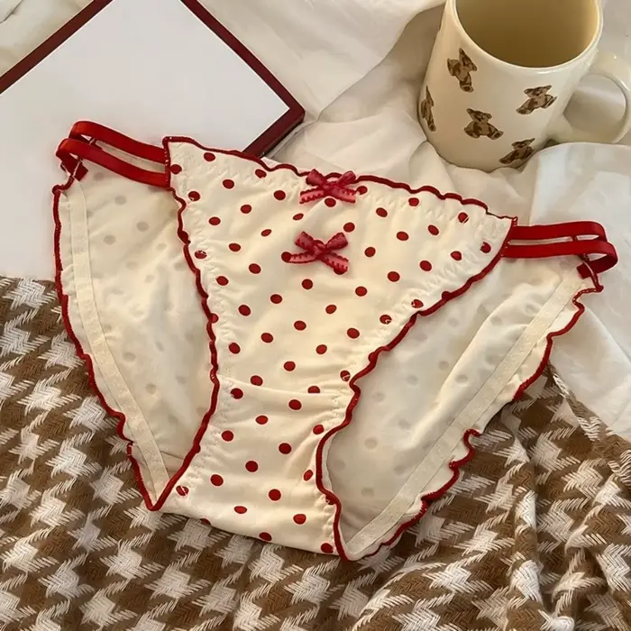 modálne polka dot nohavičky s roztomilým lukom a elastickými popruhmi – mäkké a pohodlné pre ženy a dievčatá