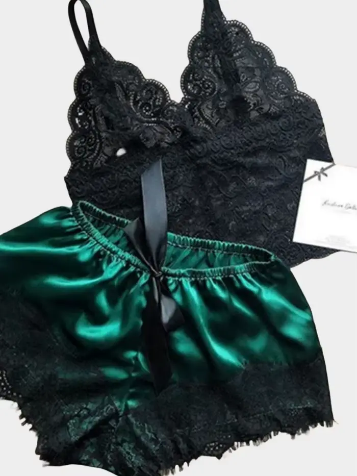 Dámske pyžamo sexy patchwork krátke pre ženy noci a relaxačné špeciálne príležitosti