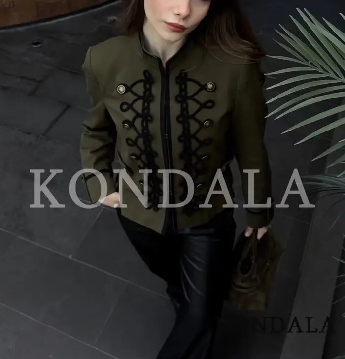KONDALA – Nouvelle veste Napoléon élégante pour femme, tendances printemps 2026, style vintage, cint