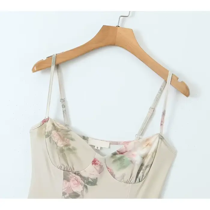 Dámske vintage pletené mini šaty s kvetinovou potlačou