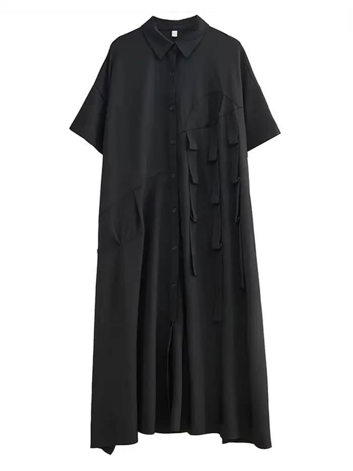 Robe Chemise Décontractée à Manches Courtes pour Femme, Vêtement Élégant et Vintage, à la Mode, Nouv