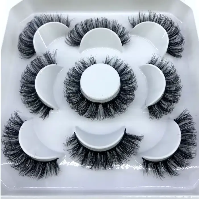 5 párov nadýchaných mihalníc 8-25mm 3D dlhé a husté prírodné umelé mihalnice z norkovej srsti veľkoobchod predajca make-up riasy
