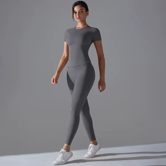 Ensemble de Leggings de gymnastique à séchage rapide, combinaison de Yoga, ensemble de sport, manche