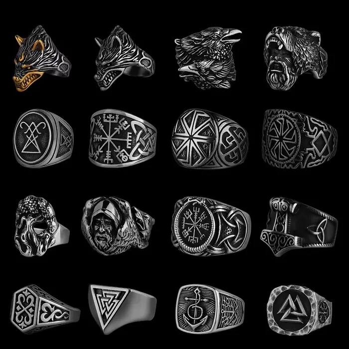 Nórsky vikingský prsteň z nehrdzavejúcej ocele