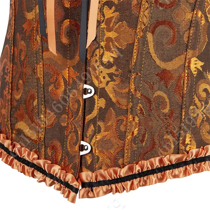 Dámske Sexy čipka-up Bustier, kvetinový korzet, spodná bielizeň žltá a zlatá