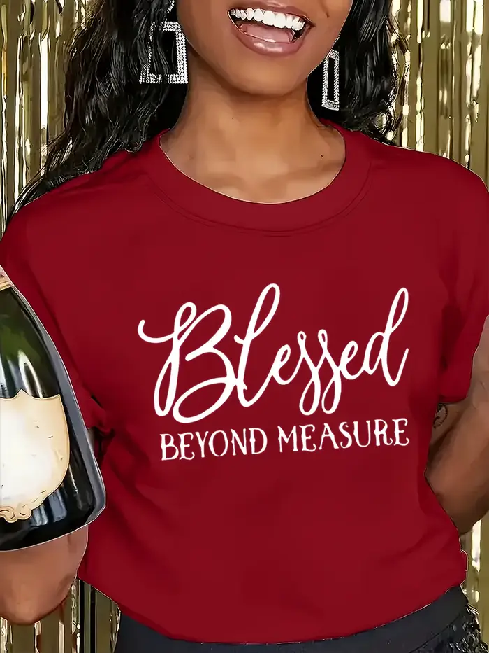 Dámske tričko Blessed Beyond Measure - Motív Faith, oranžové ležérne tričko