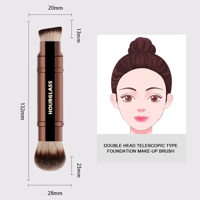 Viúčelový kefka na make-up v tvare presýpacích hodín