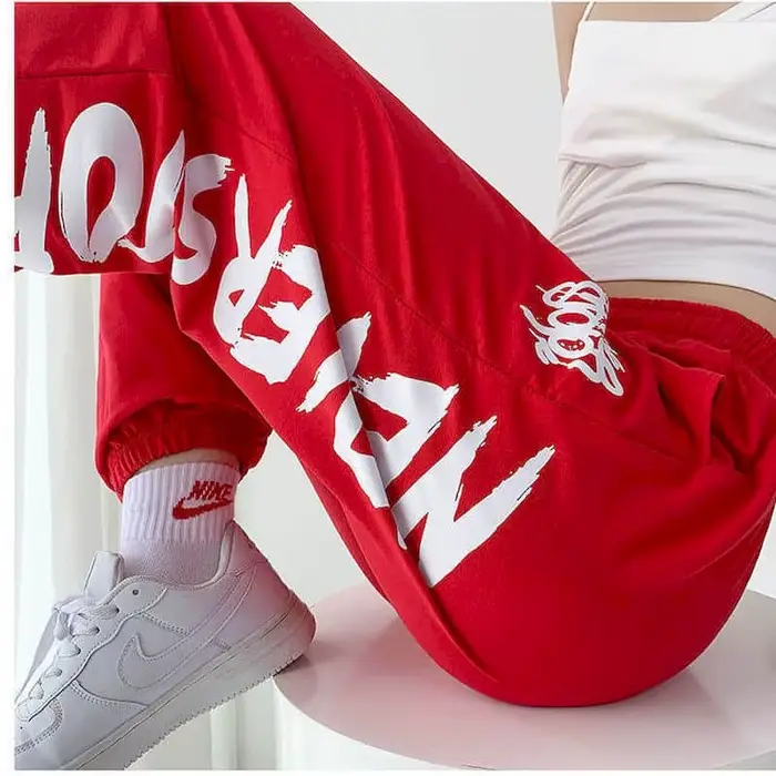 Jazz – pantalon décontracté à lacets pour femme, avec lettres imprimées, style urbain, Vintage, surv