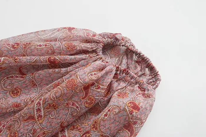 TEELYNN-Chemisier Boho à Manches sulfBouffantes pour Femme, Chemise Vintage en Mousseline de Soie, I
