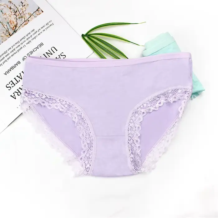 Sexy čipky a bavlnené nohavičky pre ženy, spodná bielizeň pevný, nízky pás, roztomilý, XL