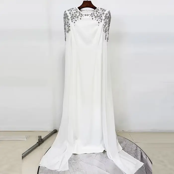 HIGH STREET Nouvelle Collection 2026 Robe de Soirée Longue Maxi pour Femme à Manches Longues Ornée d
