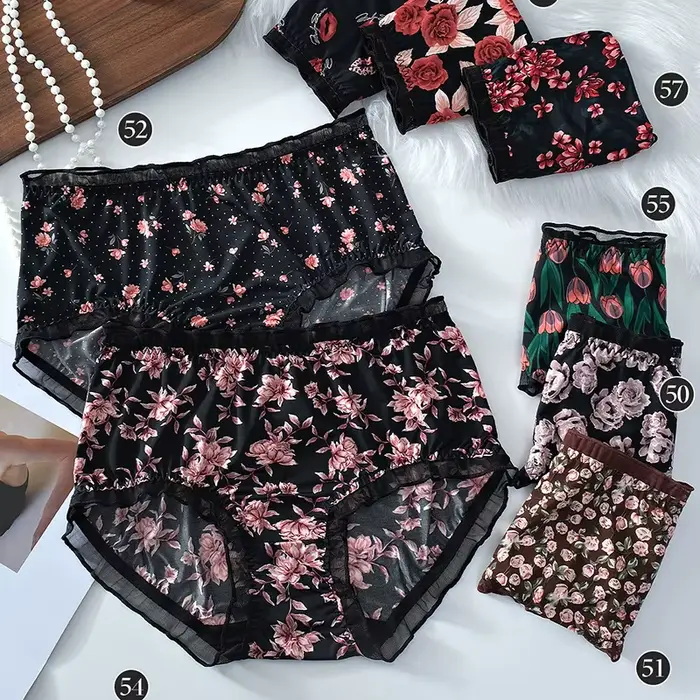 Silky Dámske čipka nohavičky, Plus veľkosť nohavičky, mlieko tlač, sexy, prehrabol, motýlik, elastický spodná bielizeň, Plus veľkosť