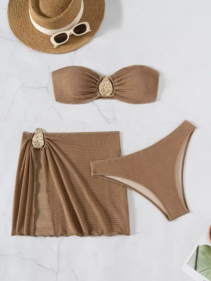 Bikini Chisalis 2025 Dámska sada, Nízky pás Sexy Bikiny, Plážový set so šatami, Pre ženy Špeciálne príležitosti