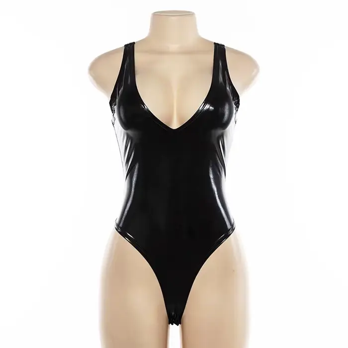 Čierne kožené body pre ženy