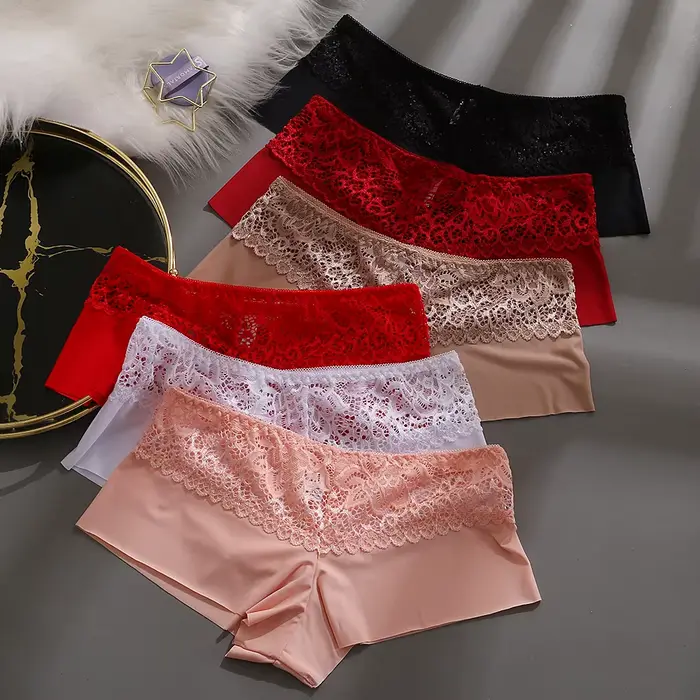 Dámske čipka Boxer, Sexy spodná bielizeň, Pokušenie, Dámske spodné prádlo, Pevné elastické nohavičky, Priedušné, Dámske nohavičky