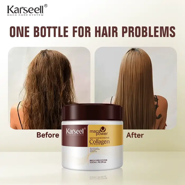 Conditionneur Karseell Argan Collagène Hydratation Intense et Brillance Naturelle Cheveux Secs et Abimés Usage Journalier Occasions Spéciales