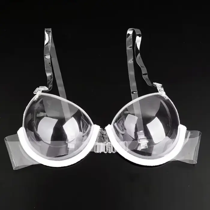 Soutien-gorge push-up transparent en TPU pour femme, sexy, invisible, design simple, bonnet bikini, 