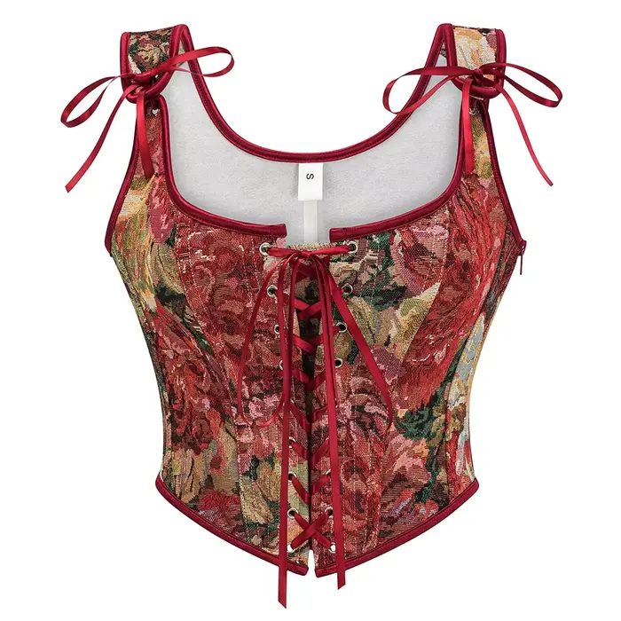 Corset de maintien de la taille à motifs floraux Renaissance pour femme Bustier sexy gothique vintage médiéval steampunk occasions spéciales