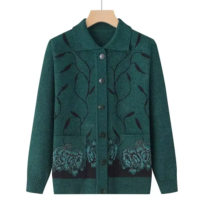 Pull cardigan à manches longues avec boutons pour femmes, manteau chaud, vêtements pour femmes, mère