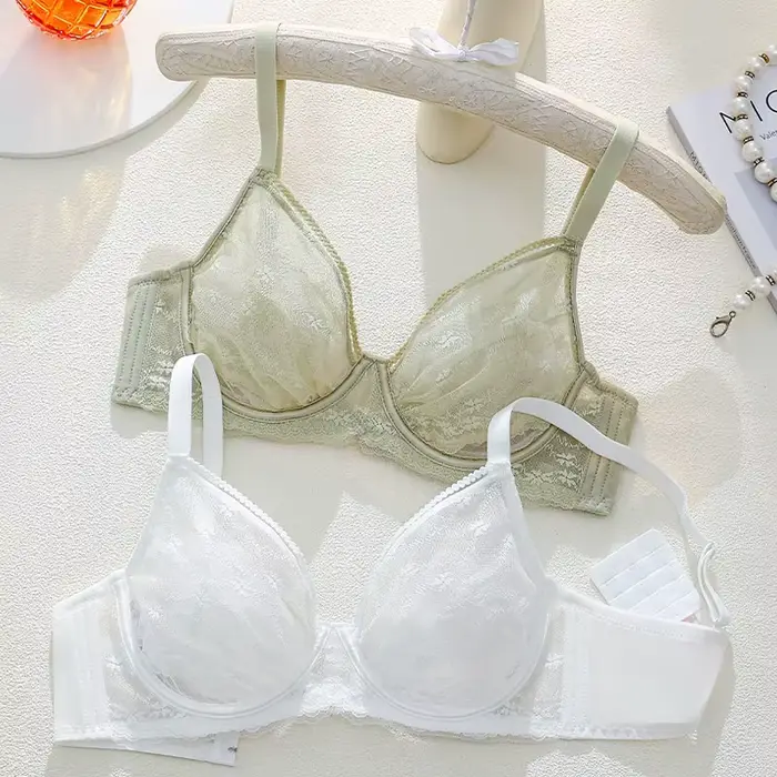Minimalizácia ultra tenkej čipky podprsenky, s flexibilnými výstuhami pre veľkorysý hrudník - Plné pokrytie, podpora chudnutia a push-up efekt BANERDANNI M-4XL BC
