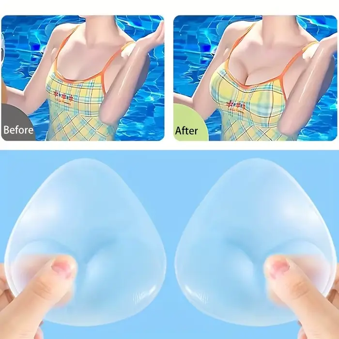 Opätovne použiteľné silikónové podprsenky - bezšvíkové push-up vnútorné vankúše pre ženy hypoalergénne, ideálne pre bikiny