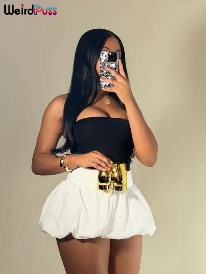 NIBBER štýl Y2K Hottie Chic Prom sukňa pre ženy Junior Špeciálne príležitosti Letné jarné výročie Veľkonočné Streetwear Bold Mini vysoký pás Mierne pružný polyester elastan