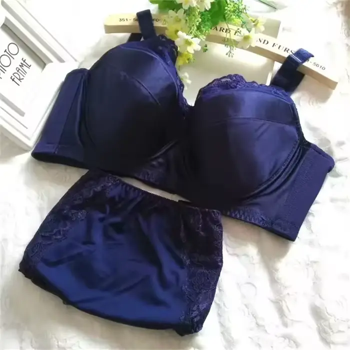 Podprsenka a nohavičky polyester pletené Nylon kostice Set pre ženy Plus veľkosti Denné pohodlie elegancia