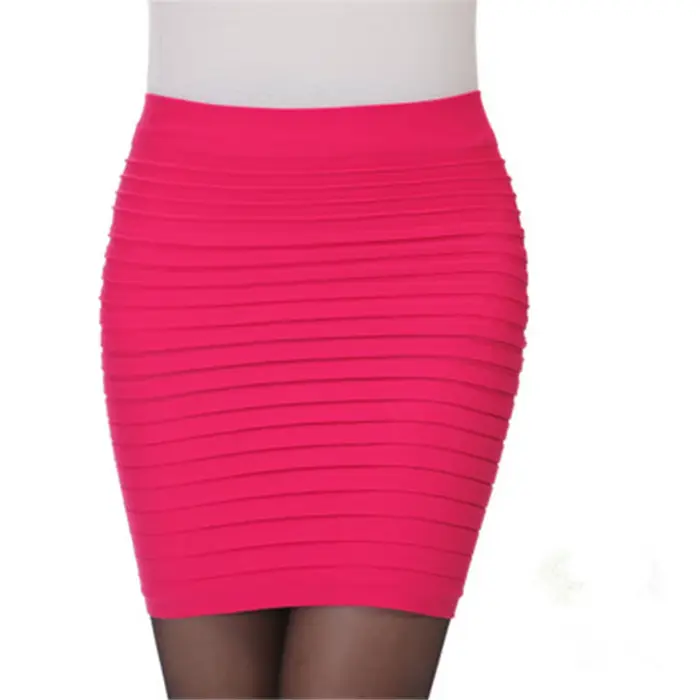 Jupe plissée élastique taille haute pour femme, mini-jupe, drapée, mince, sexy, bureau, été