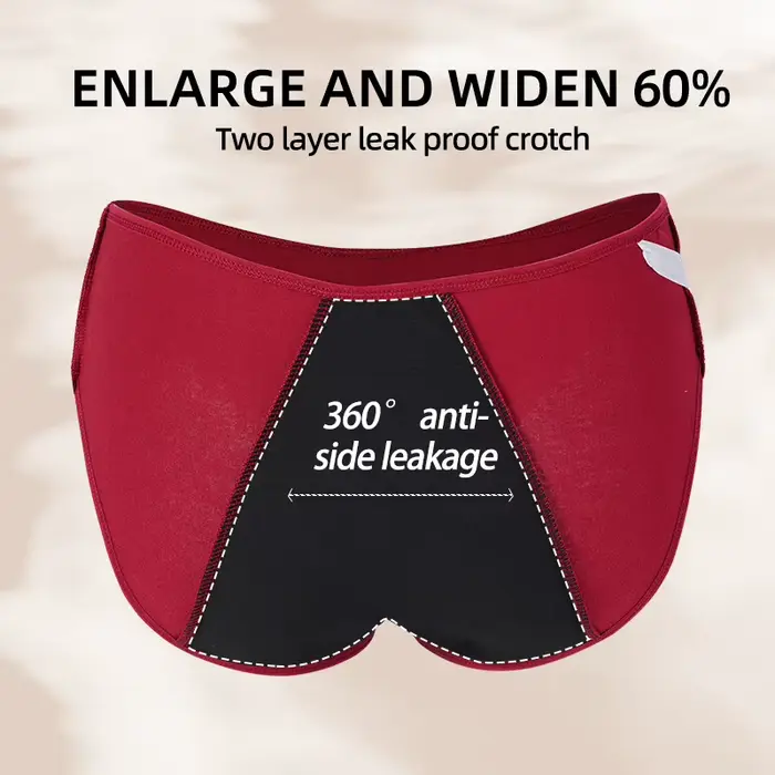 Culotte Menstruelle Physiologique pour Femme, Sous-Vêtements en Coton Absorbant l'Eau, Slip à vaccage Rapide, Lingerie Féminine, Grande Taille