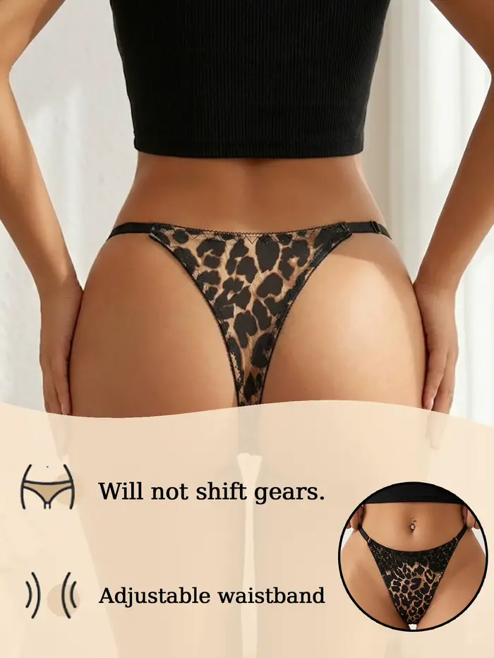 Sexy leopardová nohavička pre ženy s čipkou