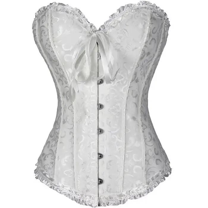Sapubonva rouge Corset haut bustier femmes victorien Sexy blanc noir vert Vintage fleur surbuste grande taille Lingerie Corselet