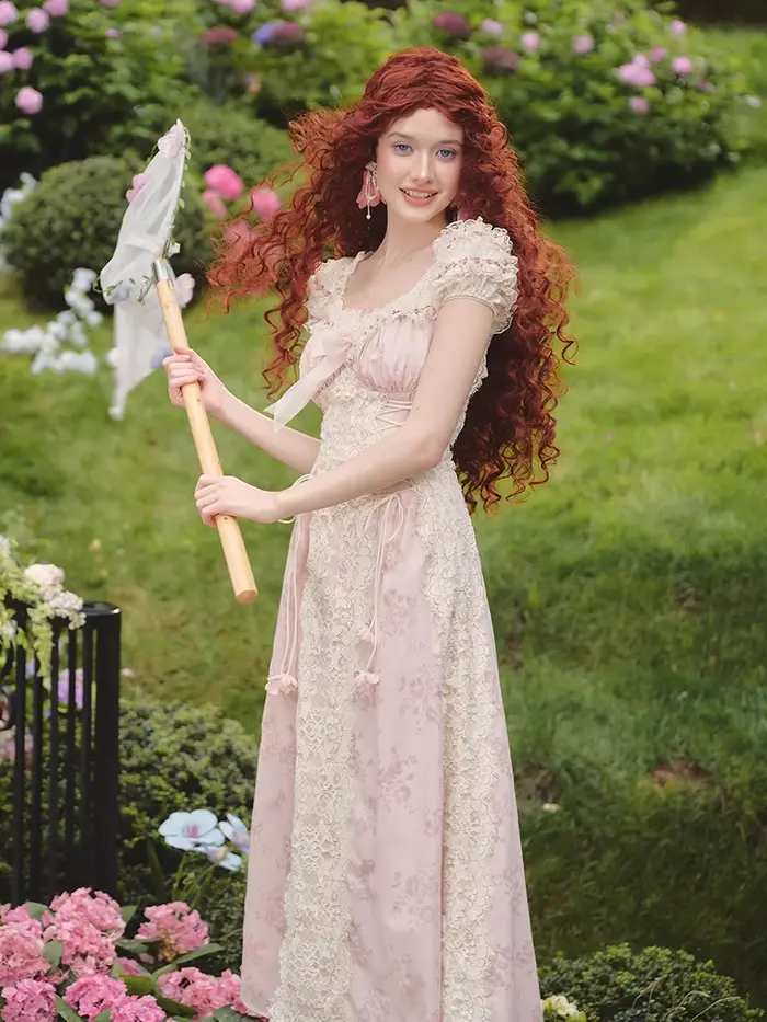 REDDACHiC Robe de soirée Renaissance pour femme, robe longue vintage victorienne avec corset à nœud 