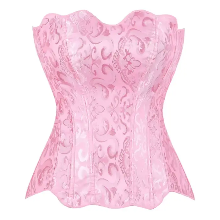 Corset et bustier victorien vintage pour femme, en jacquard, avec baleines en plastique, corselet