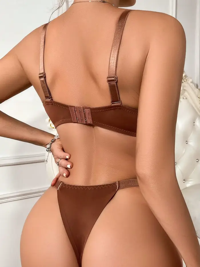Najpredávanejšie sexy push-up push-up dvojdielne kostice podprsenka dámske spodná bielizeň set MARRON B2051